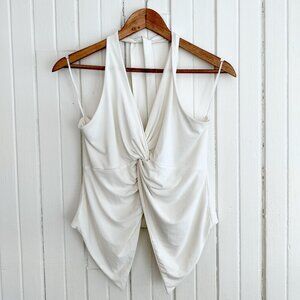 White Halter Skimpy Going Out Top - Windsor - L